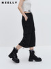 NEELLY纳俪商场同款工装半身裙女2023早秋新款黑色复古中长款半裙N23072E01051 商品缩略图2