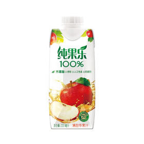 百事可乐纯果乐 100%苹果汁 纯果汁 330ml*12盒整箱装