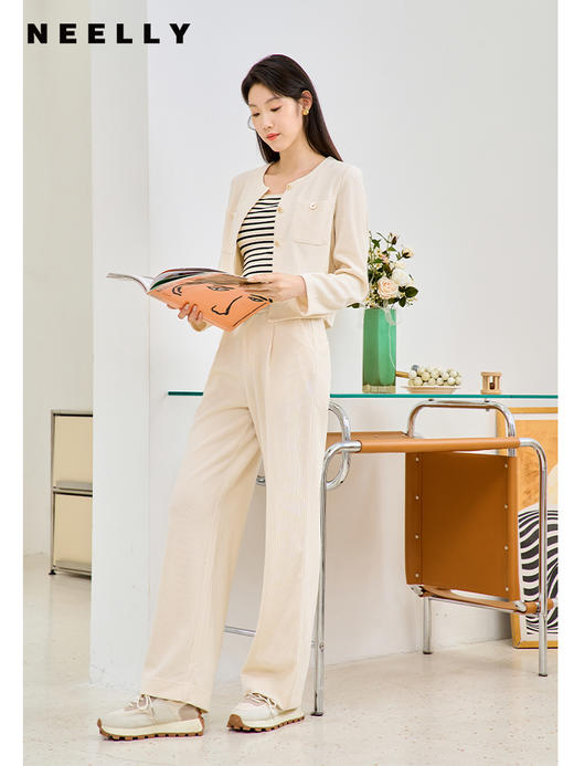 NEELLY纳俪商场同款小香风时尚两件套2023秋新款高级感休闲裤套装N23084Z03303 商品图2