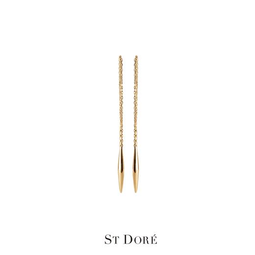 (3件8.8折)【ST DORÉ】 金色耳线 流线(材质:18K厚镀金PO工艺) 商品图0