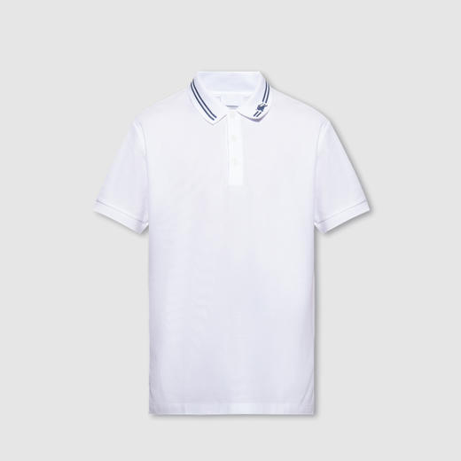 BURBERRY 巴宝莉 男士马术骑士徽标棉质短袖Polo衫 白色 8070774 A1464 商品图0