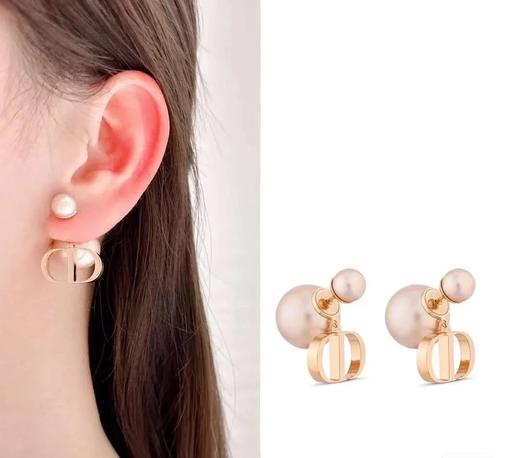 THS 8.12-无 D家 饰品 玫瑰金色CD粉色珍珠 项链 耳环 CU1091 商品图1