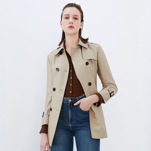 EITIE爱特爱秋季新款中长款简约大气风衣7504206 商品图3