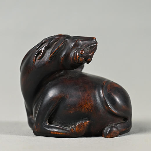 清 黄杨木雕鹿衔灵芝摆件 商品图0