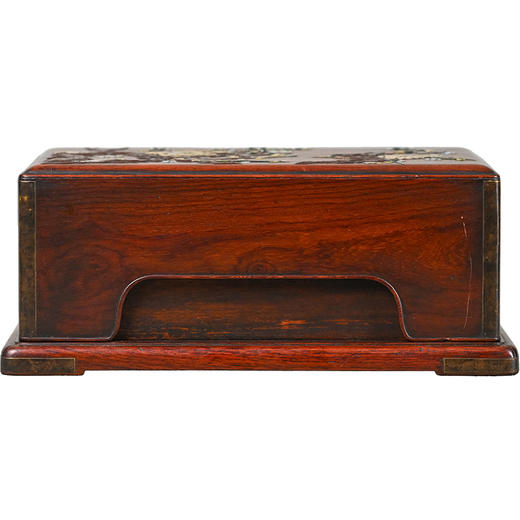 清 黄花梨百宝嵌花卉纹盖盒 商品图5