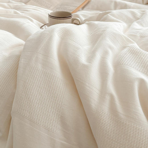 【原棉民宿被子】提花大格大豆被芯白色柔软被子全棉原棉民宿被子学生 商品图10