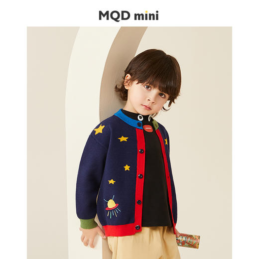 【加厚】【90-140】【MQDmini】MQD马骑顿旗下儿童针织衫外套男童毛衣开衫 商品图1