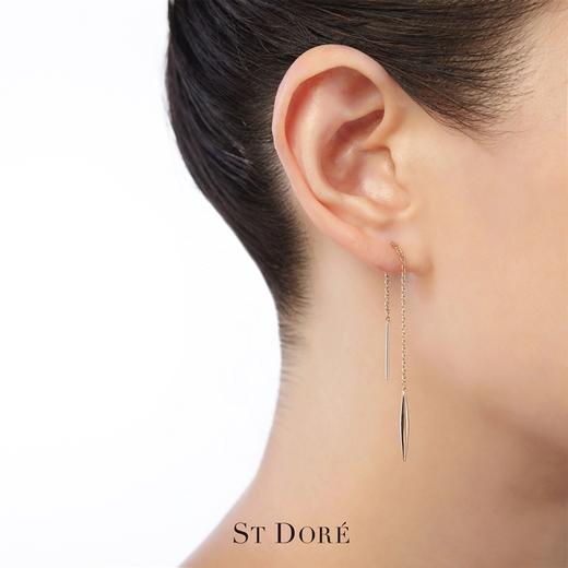 (3件8.8折)【ST DORÉ】 金色耳线 流线(材质:18K厚镀金PO工艺) 商品图1