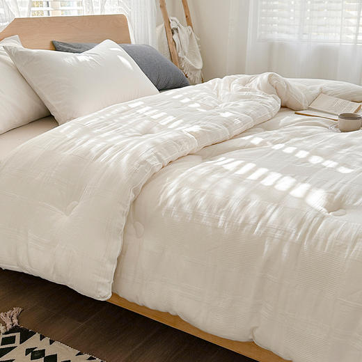 【原棉民宿被子】提花大格大豆被芯白色柔软被子全棉原棉民宿被子学生 商品图12