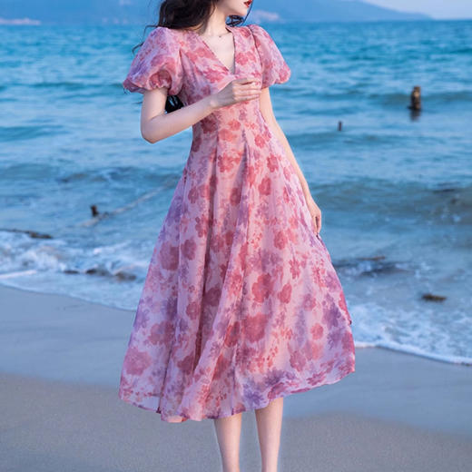 裁缝学苑AS87法式V领茶歇连衣裙 纸样裙子泡泡袖长裙女装裁剪衣服 商品图3