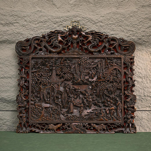 清 檀香木透雕人物故事挂屏 商品图0