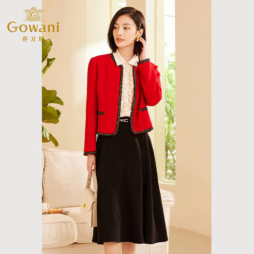 乔万尼新品春秋短外套绵羊毛短款小香风ET3B602 商品图1