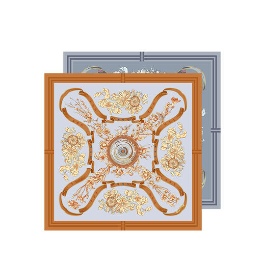 万事利“繁花颂歌”75厘米双面印花中方巾 商品图1