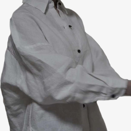 全麻质地，中性款， 极简舒适，经典款白衬衫 商品图7