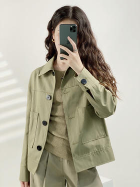 YX【现货7天】简约通勤小众夹克短外套女2023秋季新款设计感气质百搭显瘦上衣