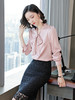 LS-832丝绸2023年春装新款时尚纯色蝴蝶结飘带职业气质桑蚕丝衬衫女 商品缩略图1