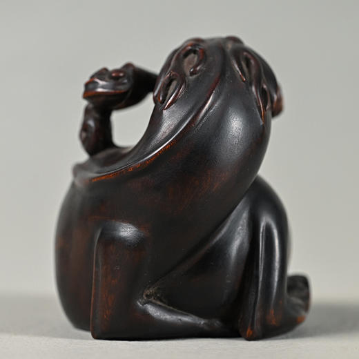 清 黄杨木雕鹿衔灵芝摆件 商品图3