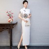 YZR7-12 旗袍改良版2025年新款中国风长款气质白色走秀时尚演出服复古年轻 商品缩略图0