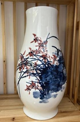 青花釉里红幽谷馨香褔筒