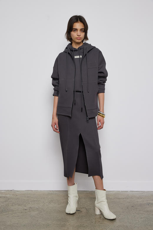 前开衩起梗针织长裙 商品图0