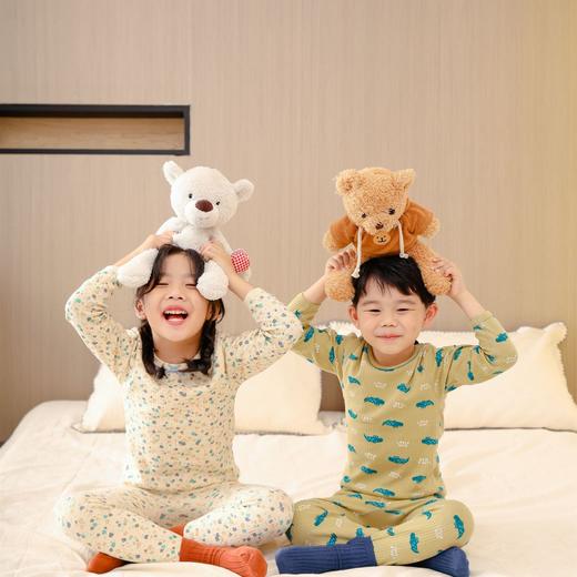【儿童A类纯棉保暖内衣】秋冬日韩版新款 大中小童男女童家居提花秋衣秋裤 商品图3