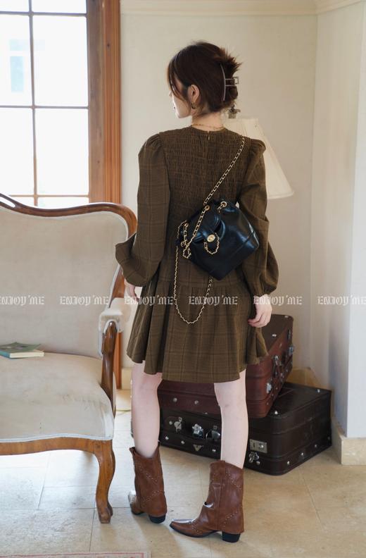 【门店同款】秋季浪漫主义-咖啡格连衣裙 154142853 商品图2