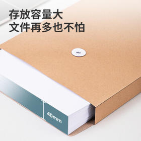 得力（deli）10只A4混浆175g牛皮纸档案袋 侧宽4cm文件资料袋文件保护票据收纳 人力合同标书资料P05953
