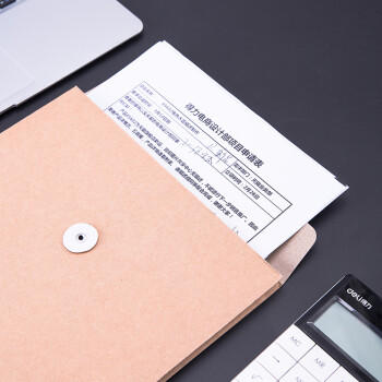 得力（deli）10只/A4混浆250g牛皮纸档案袋礼品袋 侧宽4cm投标文件合同标书资料保护财务票据收纳办公用品 商品图1