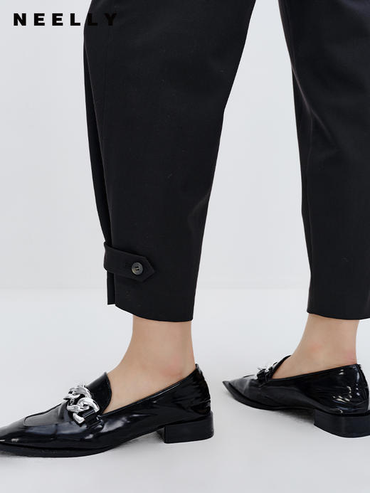 NEELLY纳俪商场同款黑色休闲裤2023秋季新款时尚百搭锥形裤九分裤N23083H01157 商品图2