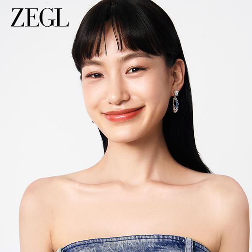 ZEGL设计师丹宁系列牛仔风耳环女甜酷复古爱心耳钉小众银针耳饰品 商品图3