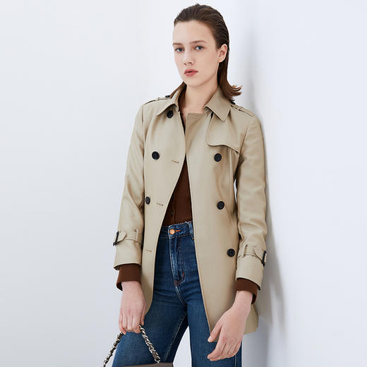 EITIE爱特爱秋季新款中长款简约大气风衣7504206 商品图2