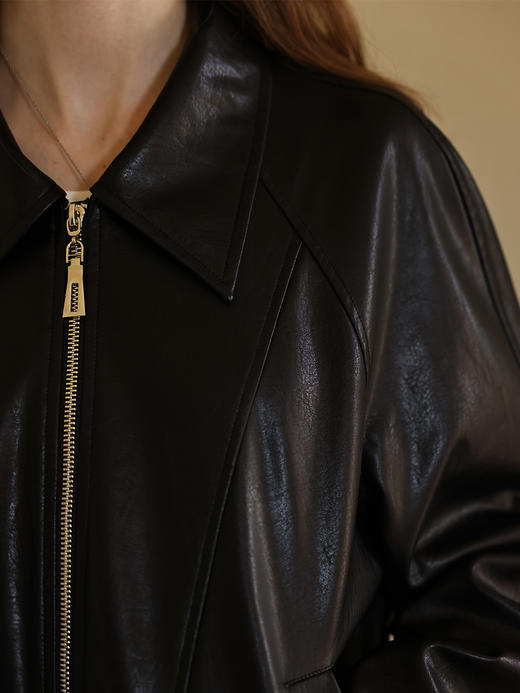 HeyDress黑色皮衣外套女秋季宽松显瘦机车风pu皮夹克短款休闲上衣 商品图1