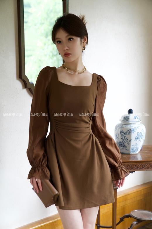 【门店同款】秋季浪漫主义-压褶喇叭袖连衣裙 153793435 商品图4