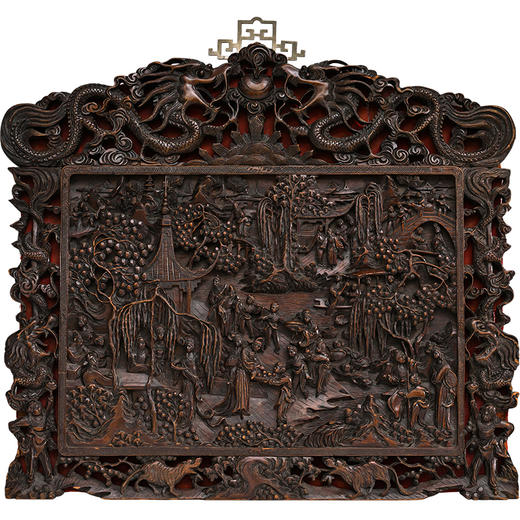 清 檀香木透雕人物故事挂屏 商品图5