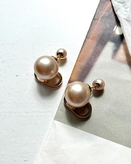 THS 8.12-无 D家 饰品 玫瑰金色CD粉色珍珠 项链 耳环 CU1091 商品图6