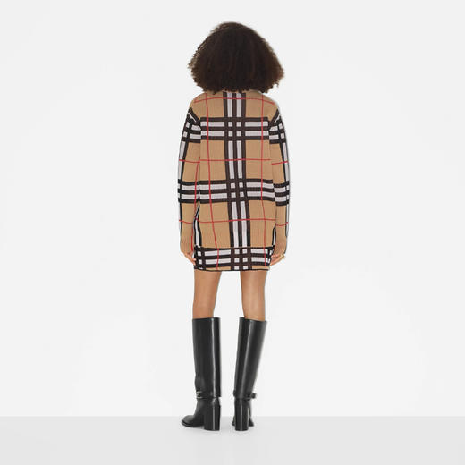 BURBERRY 巴宝莉 女士格纹功能性棉质针织开衫 格子 8070353 A7026 商品图3