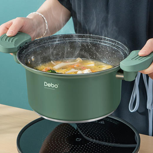 德铂Debo 米尔斯微压锅 DEP-DS323 22cm 不粘煲汤锅压力锅 商品图1