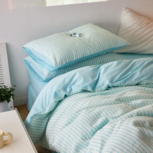 【条纹提花套件】全棉条纹提花四件套床品套件酒店名宿4件套纯棉床单  良品 商品图2