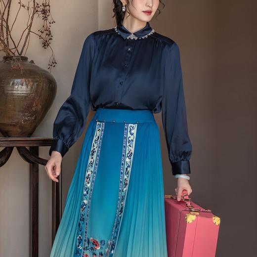 【林栖设计小店】【现货】生活在左100%桑蚕丝衬衣气质显瘦都市复古百搭2023秋冬新品衬衫女1933311 商品图3