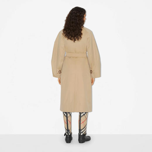 BURBERRY 巴宝莉 女士棉质嘎巴甸 Trench 风衣 卡其色 8073541 A1366 商品图3