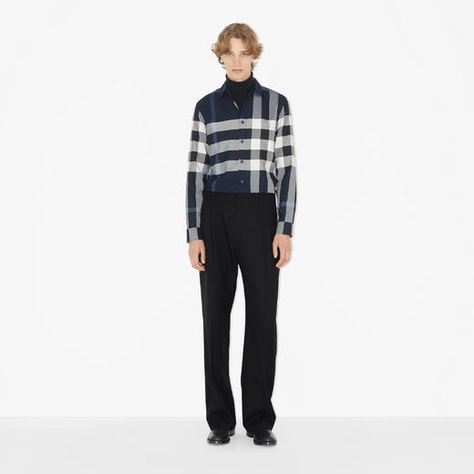 BURBERRY 巴宝莉 男士格纹棉质长袖衬衫 格子 8071536 B3421 商品图1