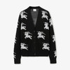 BURBERRY 巴宝莉 女士马术骑士徽标丝棉混纺针织开衫 黑色 8070327 A6590 商品缩略图0