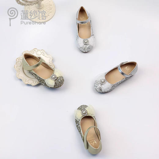 【非质量问题不退换】 网纱珍珠蝴蝶结高跟公主鞋 商品图2