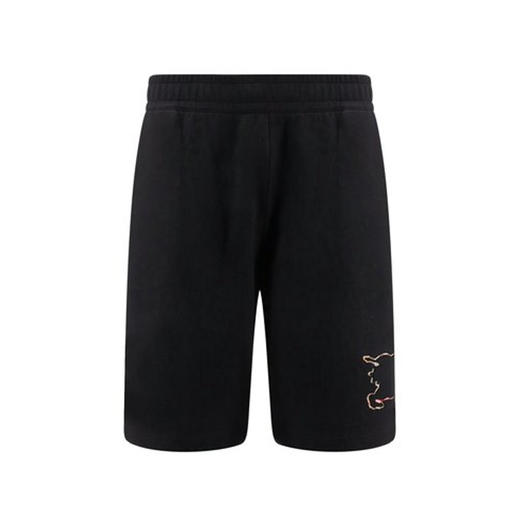 BURBERRY 巴宝莉 男士格纹马术骑士徽标棉质休闲短裤 黑色 8070683 A1189 商品图0