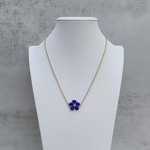订购6个月到｜Gripoix Paris-Delicate Flower-深蓝色 花朵 项链［法国设计师］ 商品图3