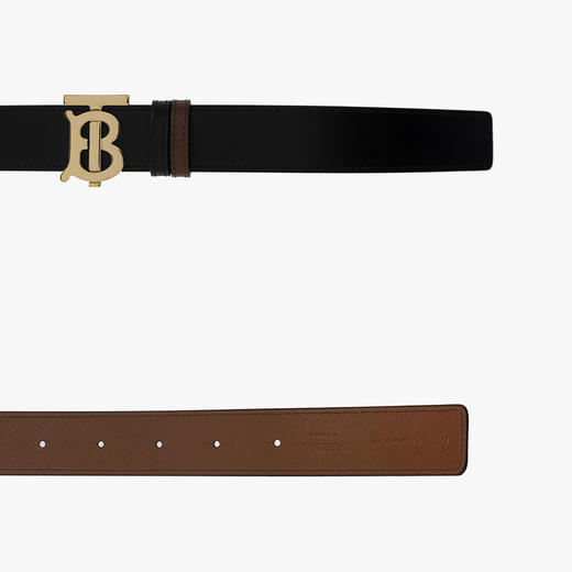 BURBERRY 巴宝莉 女士双面两用皮革 TB 腰带 黑色 8071834 A1189 商品图2