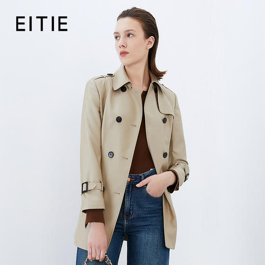 EITIE爱特爱秋季新款中长款简约大气风衣7504206 商品图0