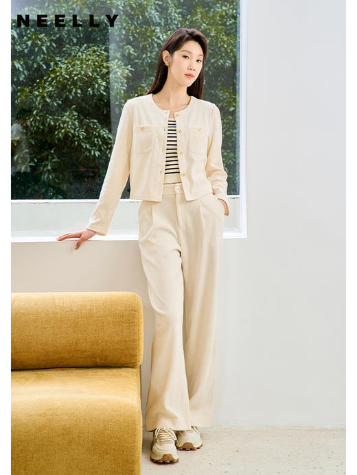NEELLY纳俪商场同款小香风时尚两件套2023秋新款高级感休闲裤套装N23084Z03303 商品图1