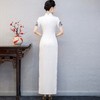 YZR7-12 旗袍改良版2025年新款中国风长款气质白色走秀时尚演出服复古年轻 商品缩略图3