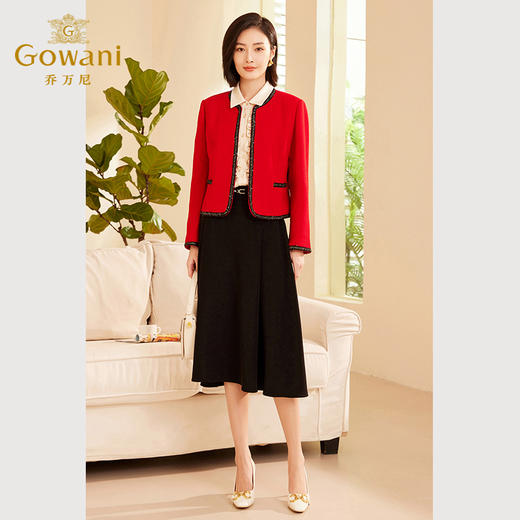 乔万尼新品春秋短外套绵羊毛短款小香风ET3B602 商品图3